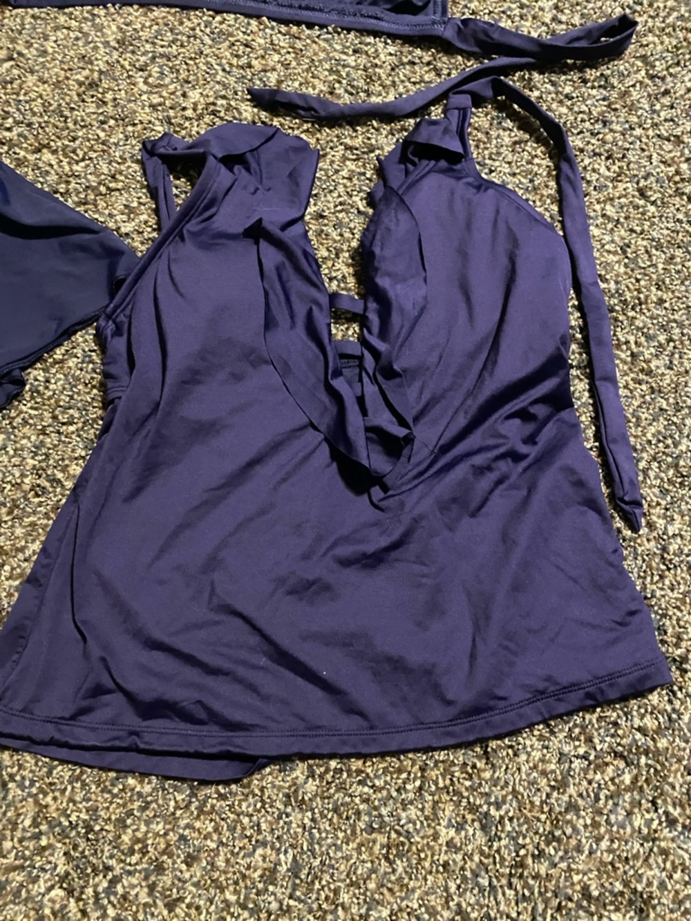 3-Piece Navy Swim Wear - Skirt, Tankini & Bikini Top, used, Kona Sol Women’s M - Picture 4 of 7